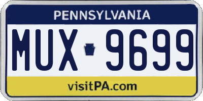 PA license plate MUX9699