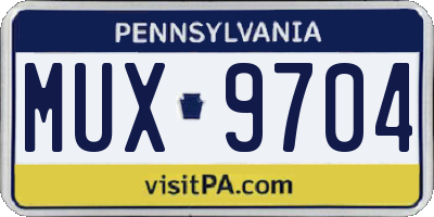 PA license plate MUX9704