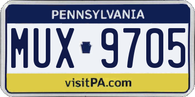 PA license plate MUX9705
