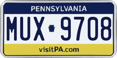 PA license plate MUX9708