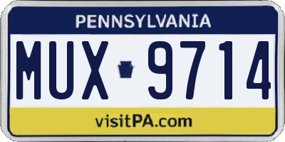 PA license plate MUX9714