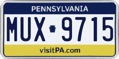 PA license plate MUX9715