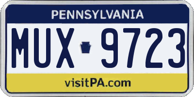 PA license plate MUX9723