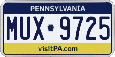 PA license plate MUX9725