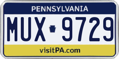 PA license plate MUX9729
