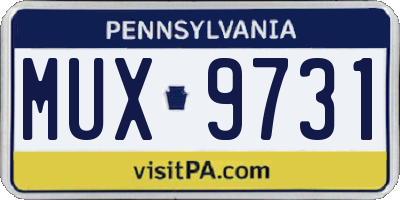 PA license plate MUX9731