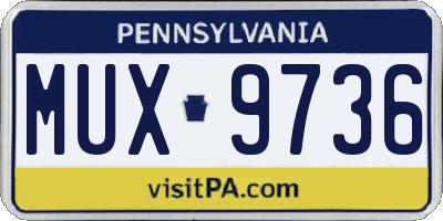 PA license plate MUX9736