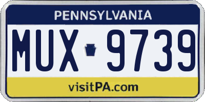 PA license plate MUX9739