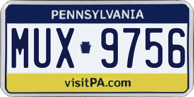 PA license plate MUX9756