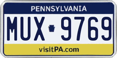 PA license plate MUX9769