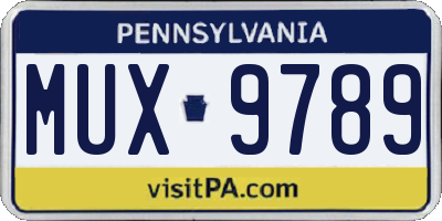 PA license plate MUX9789