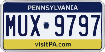 PA license plate MUX9797