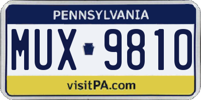 PA license plate MUX9810