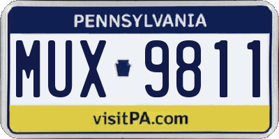 PA license plate MUX9811