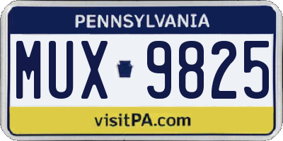 PA license plate MUX9825