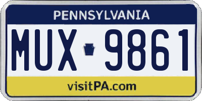 PA license plate MUX9861