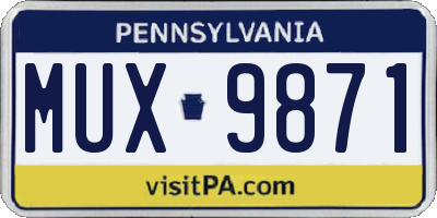 PA license plate MUX9871