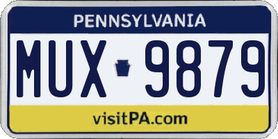 PA license plate MUX9879