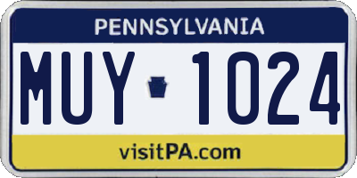 PA license plate MUY1024