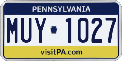 PA license plate MUY1027