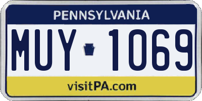 PA license plate MUY1069
