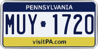 PA license plate MUY1720