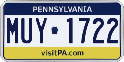 PA license plate MUY1722