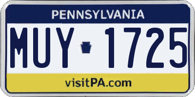 PA license plate MUY1725