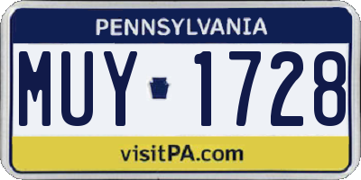 PA license plate MUY1728