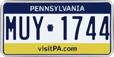 PA license plate MUY1744