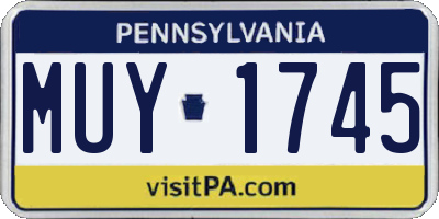 PA license plate MUY1745