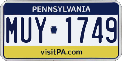 PA license plate MUY1749