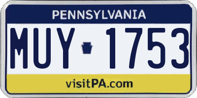 PA license plate MUY1753