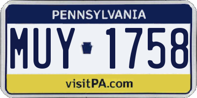 PA license plate MUY1758