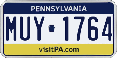 PA license plate MUY1764