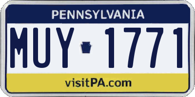 PA license plate MUY1771