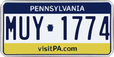 PA license plate MUY1774