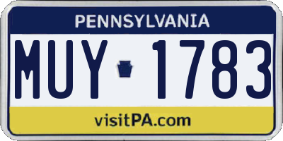 PA license plate MUY1783