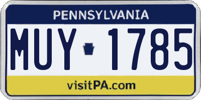 PA license plate MUY1785