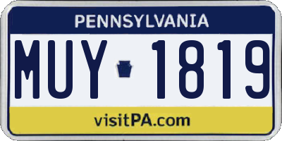 PA license plate MUY1819
