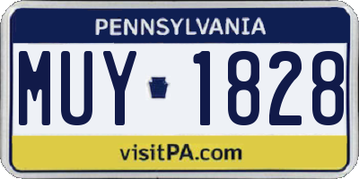 PA license plate MUY1828