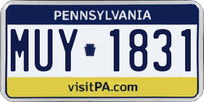 PA license plate MUY1831