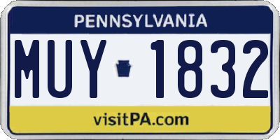 PA license plate MUY1832