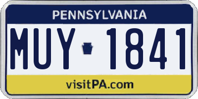 PA license plate MUY1841