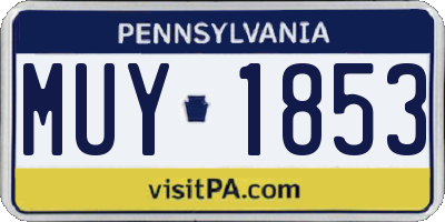 PA license plate MUY1853