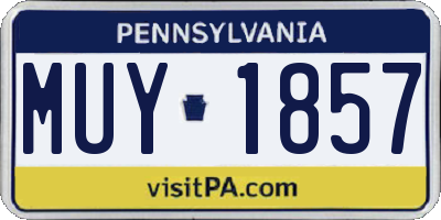 PA license plate MUY1857