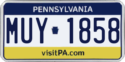 PA license plate MUY1858