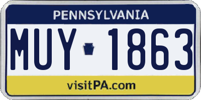 PA license plate MUY1863