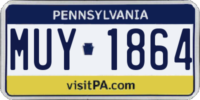 PA license plate MUY1864