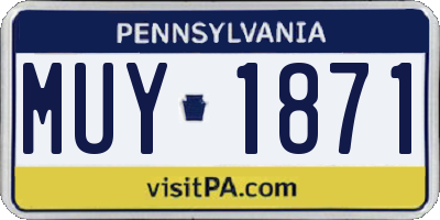 PA license plate MUY1871